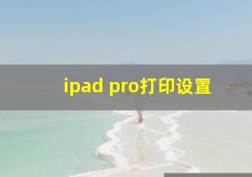 ipad pro打印设置